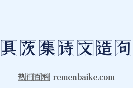 具茨集诗文造句是什么意思的图片